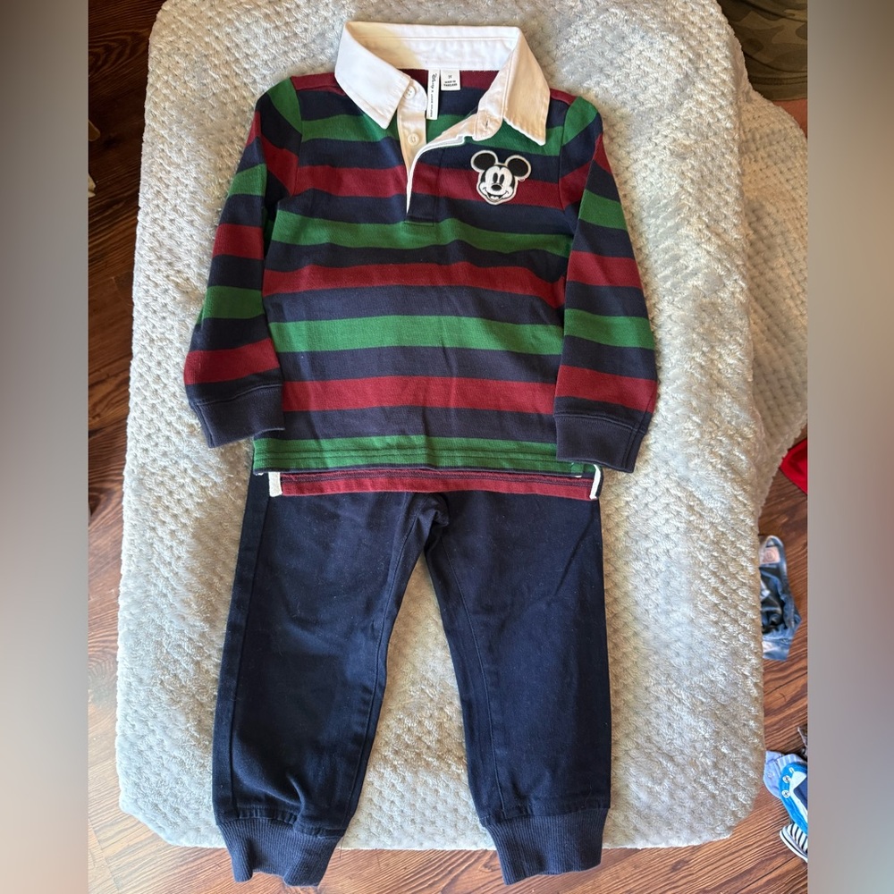 Janie & Jack x Disney Mickey polo and pants set